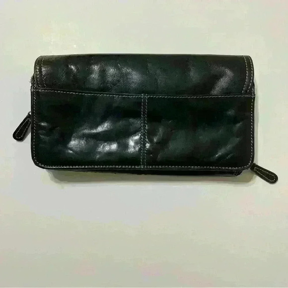 GUC Giani Bernini Black Leather Organizer Clutch Purse - Picture 2 of 10